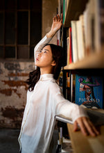 Load image into Gallery viewer, Silk-Wool stand collar Shirt