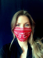 Load image into Gallery viewer, Cotton face mask Bandana print - ready to ship