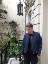 Load image into Gallery viewer, Wool vintage style padded Bomber - Navy