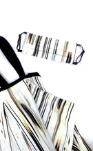 Load image into Gallery viewer, Blue-Gold Glitch Stripped Cotton Sundress