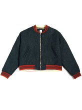 Load image into Gallery viewer, Wool vintage style padded Bomber - Green