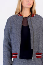 Load image into Gallery viewer, Wool vintage style padded Bomber - Blue