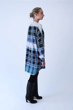Load image into Gallery viewer, Oversized blue-green checkered cotton Shirt-Dress