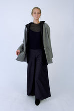 Load image into Gallery viewer, Wool blend Hooded Coat with side slits - Light grey