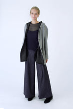 Load image into Gallery viewer, Wool blend Hooded Coat with side slits - Light grey