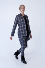 Load image into Gallery viewer, Tailored Jacket-cape in Italian wool - Grey checkered