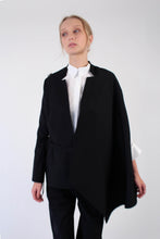 Load image into Gallery viewer, Tailored Jacket-cape in Italian wool - black