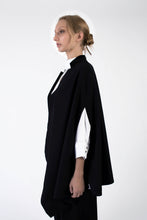 Load image into Gallery viewer, Tailored Jacket-cape in Italian wool - black