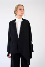 Load image into Gallery viewer, Tailored Jacket-cape in Italian wool - black