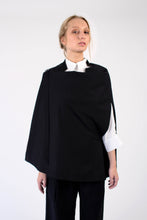 Load image into Gallery viewer, Tailored Jacket-cape in Italian wool - black