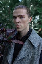 Load image into Gallery viewer, Gender-neutral Marbled Kobe Pea-coat with faux shearling sleeves