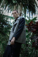 Load image into Gallery viewer, Gender-neutral Marbled Kobe Pea-coat with faux shearling sleeves