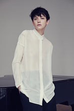 Load image into Gallery viewer, Silk-Wool stand collar Shirt