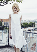 Load image into Gallery viewer, Off-white Cotton Piqué Asymmetric Dress