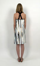 Load image into Gallery viewer, Blue-Gold Glitch Stripped Cotton Sundress