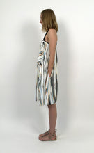 Load image into Gallery viewer, Blue-Gold Glitch Stripped Cotton Sundress