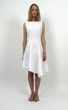 Load image into Gallery viewer, White Mixed-Cotton Asymmetric Stretch Dress