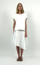 Load image into Gallery viewer, Off White Cotton Piqué Asymmetric Skirt