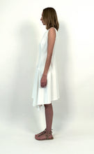 Load image into Gallery viewer, White Mixed-Cotton Asymmetric Stretch Dress
