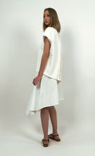 Load image into Gallery viewer, Off White Cotton Piqué Asymmetric Skirt