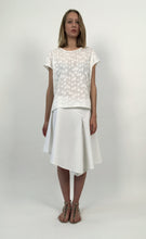 Load image into Gallery viewer, White Mixed-Cotton Asymmetric Stretch Skirt
