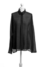 Load image into Gallery viewer, Black Silk-Wool Shirt - One-of-a-kind
