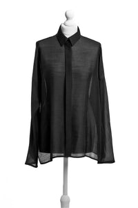 Black Silk-Wool Shirt - One-of-a-kind