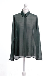 Anthracite Silk-Wool Shirt - One-of-a-kind