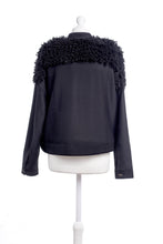 Load image into Gallery viewer, Black Oversized Jacket with Sheep Faux Fur - One-of-a-kind
