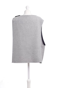 Grey Mixed Wool Cape/Vest - One-of-a-kind