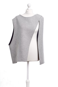 Grey Mixed Wool Cape/Vest - One-of-a-kind