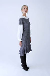 Wool blend lined Ruffled Skirt