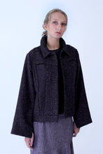 Load image into Gallery viewer, Jacket in mixed wool with zips all along sleeves - Anthracite
