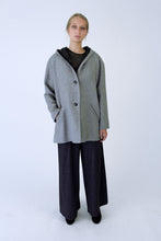 Load image into Gallery viewer, Wool blend Hooded Coat with side slits - Light grey
