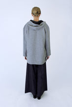 Load image into Gallery viewer, Wool blend Hooded Coat with side slits - Light grey
