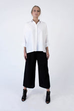 Load image into Gallery viewer, Nobu Cotton Oversized Shirt - White with thin navy stripes
