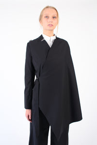 Tailored Jacket-cape in Italian wool - black