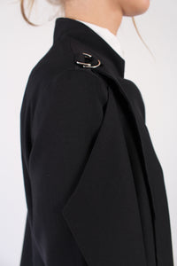 Tailored Jacket-cape in Italian wool - black