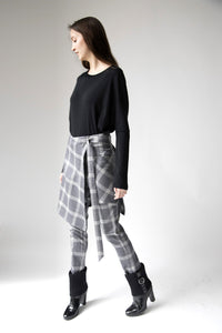 Fitted Checkered High waist pants - One-of-a-kind