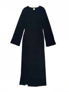 Long Black Jersey Dress with a Slit on the side - One-of-a-kind