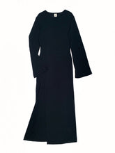 Load image into Gallery viewer, Long Black Jersey Dress with a Slit on the side - One-of-a-kind
