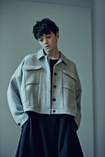 Load image into Gallery viewer, Mixed-wool Oversized Denim style Jacket
