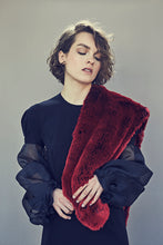 Load image into Gallery viewer, Faux Fur Blazing Red Stole - One-of-a-kind
