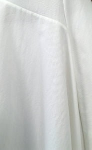 White Mixed-Cotton Asymmetric Stretch Dress