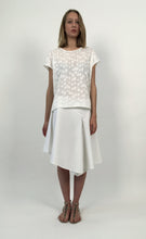 Load image into Gallery viewer, White Mixed-Cotton Asymmetric Stretch Skirt
